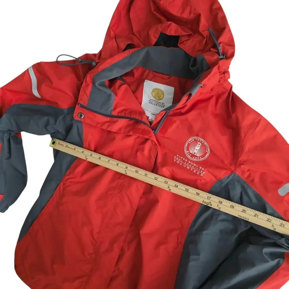 Super Bowl 50 San Francisco Bay Area Volunteer Jacket Red Windbreaker Large Rare